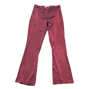 Vintage Y2K Dalmys Red Metallic Pants Party Festive Bootcut Flare Festival